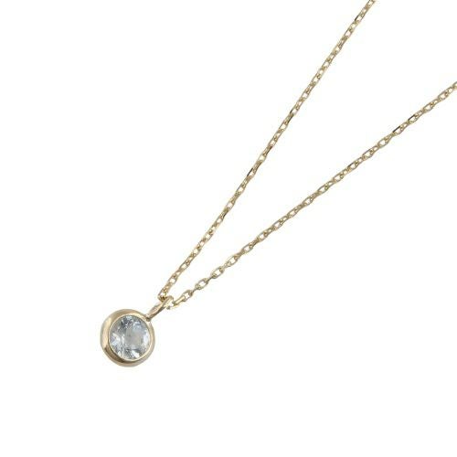 ネックレス ピアスセット K10YG アクアマリン