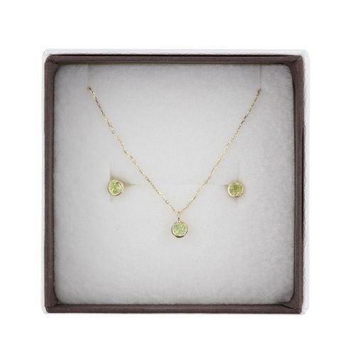 ネックレス ピアスセット K10YG ペリドット