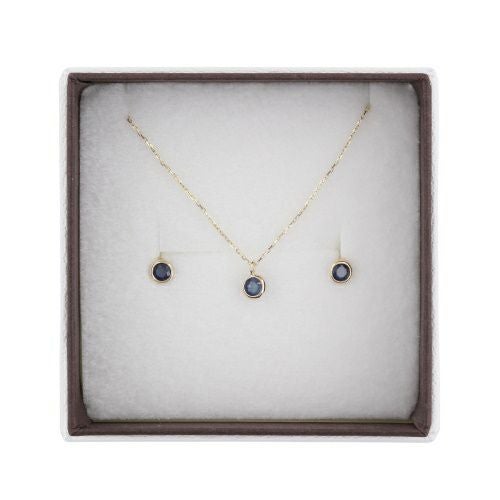 ネックレス ピアスセット K10YG サファイヤ