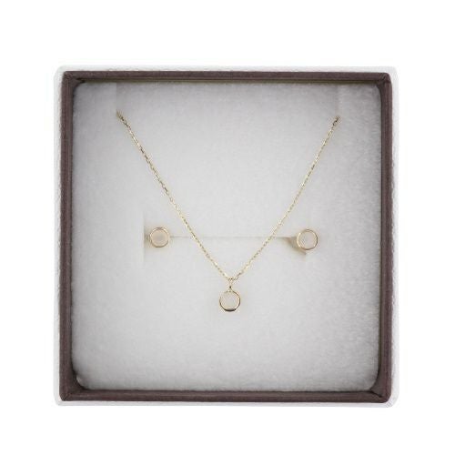 ネックレス ピアスセット K10YG ムーンストーン