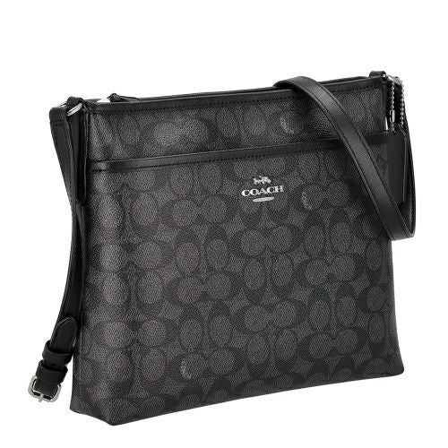 コーチ アウトレット ショルダーバッグ レディース シグネチャー ブラック COACH OUTLET CCQ21 SVO1U チャコール/ブラック