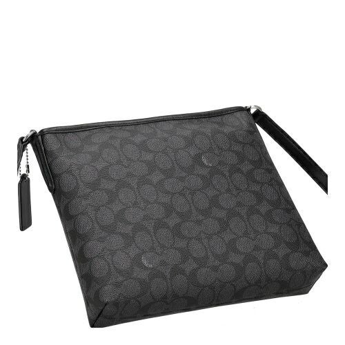 コーチ アウトレット ショルダーバッグ レディース シグネチャー ブラック COACH OUTLET CCQ21 SVO1U チャコール/ブラック