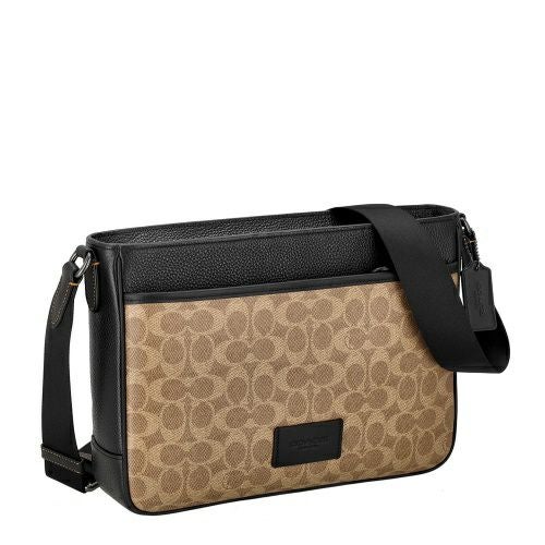 コーチ アウトレット ショルダーバッグ メンズ ディストリクト クロスボディ バッグ・シグネチャー キャンバス ブラウン COACH OUTLET CY824 QBNRX ブラウン/ブラック