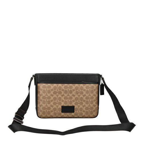 コーチ アウトレット ショルダーバッグ メンズ ディストリクト クロスボディ バッグ・シグネチャー キャンバス ブラウン COACH OUTLET CY824 QBNRX ブラウン/ブラック