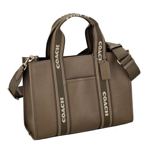 【★miemo☆】未使用近いコーチCOACH ボディーバッグ革カーキグレー コーチ アウトレット ハンドバッグ レディース スミス トート バッグ