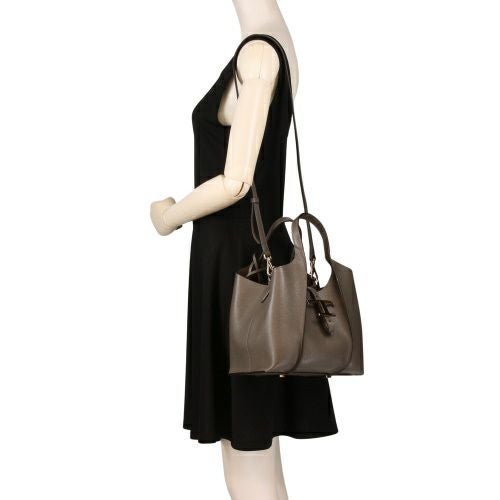 トッズ ハンドバッグ レディース Tタイムレス T TIMELESS グレー TOD’S XBWTSBA9100XSO B400 DARK GRAY