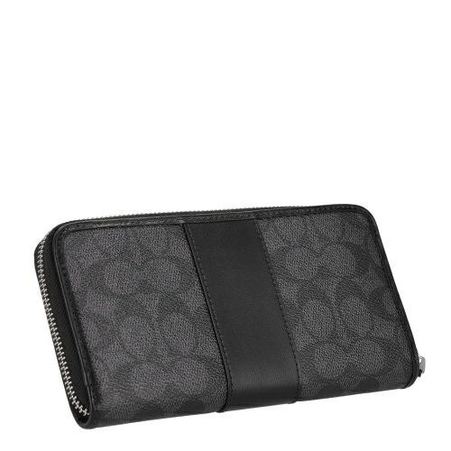 コーチ アウトレット 長財布 レディース シグネチャー ブラック COACH OUTLET CCQ07 SVO1U チャコール/ブラック