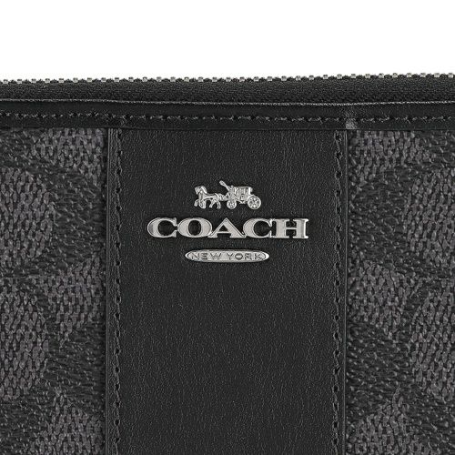 コーチ アウトレット 長財布 レディース シグネチャー ブラック COACH OUTLET CCQ07 SVO1U チャコール/ブラック