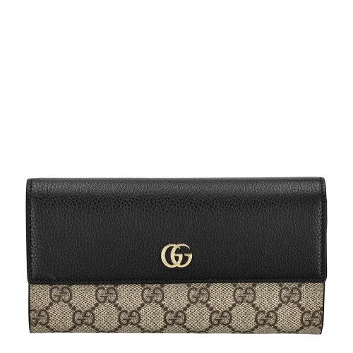 グッチ 長財布 レディース ダブルG バイカラー コンチネンタルウォレット ブラック GUCCI 456116 AACFE 1069