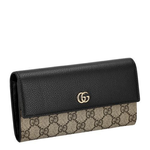 グッチ 長財布 レディース ダブルG バイカラー コンチネンタルウォレット ブラック GUCCI 456116 AACFE 1069