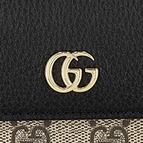 グッチ 長財布 レディース ダブルG バイカラー コンチネンタルウォレット ブラック GUCCI 456116 AACFE 1069