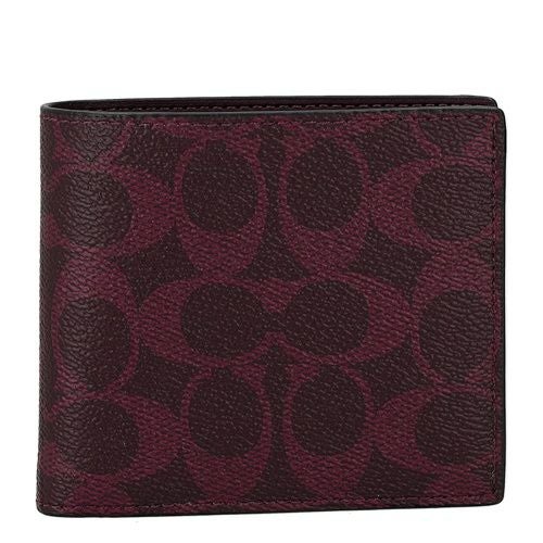コーチ アウトレット 二つ折り財布 メンズ コイン ウォレット・シグネチャー キャンバス パープル COACH OUTLET CY406 YED