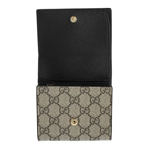 グッチ 二つ折り財布 レディース ダブルG バイカラー ミディアム ウォレット ブラック GUCCI 598587 AACFE 1069