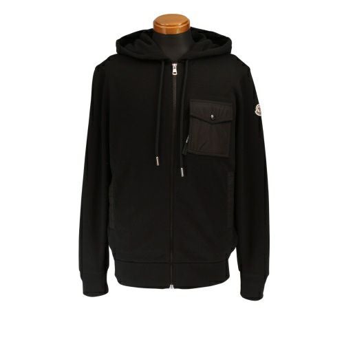 モンクレール パーカー ジップアップフーディー メンズ SWEATSHIRT ブラック MONCLER K2091 8G00072 999 BLACK