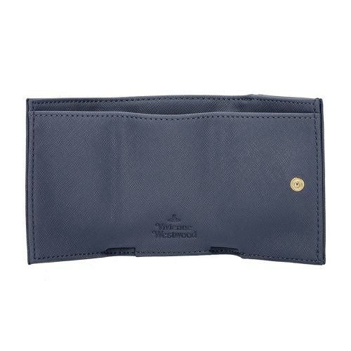 ヴィヴィアンウエストウッド 三つ折り財布 レディース SAFFIANO PLAIN ブルー Vivienne Westwood 5115002EW S0021 K408 DENIM BLUE
