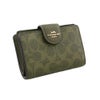 コーチ 二つ折り財布 レディース ミディアム コーナー ジップ ウォレット・シグネチャー キャンバス グリーン COACH OUTLET CW786 IMOLV オリーブ