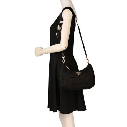 プラダ ショルダーバッグ レディース TESSUTO QUILTING ブラック PRADA