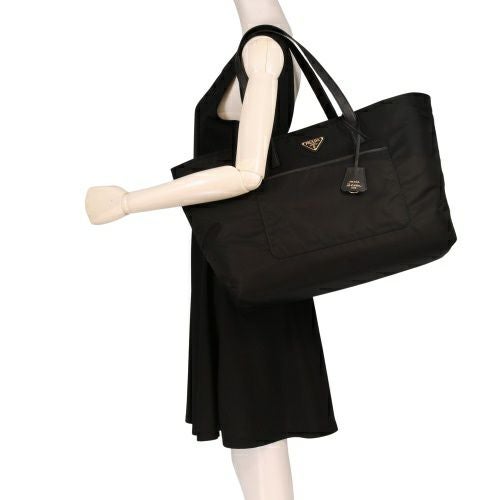 プラダ トートバッグ レディース TESSUTO+SAFFIANO ブラック PRADA プラダ トートバッグ レディース TESSUTO+SAFFIANO ブラック PRADA