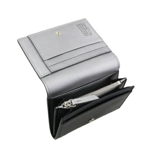 メゾンマルジェラ 二つ折り財布 レディース ブラック Maison Margiela SA2UI0014P8729 H1145 BLAECK/SILVER