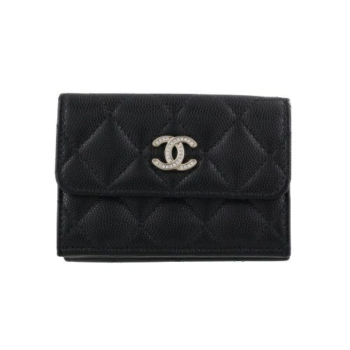 シャネル 三つ折り財布 レディース ブラック CHANEL AP4815 B21476 94305