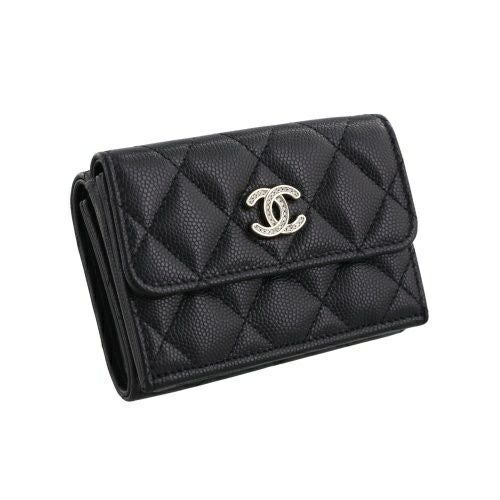 シャネル 三つ折り財布 レディース ブラック CHANEL AP4815 B21476