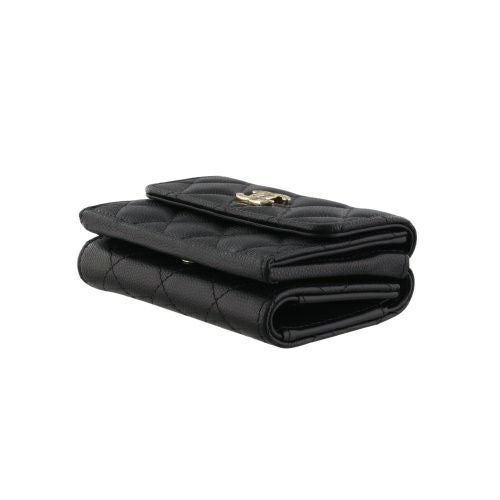 CHANEL ブラック 三つ折り財布 ノベルティ so black☆】CHANEL 三つ折り ミニ財布 (CHANEL/折りたたみ財布