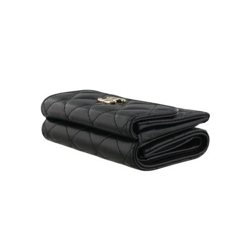 シャネル 三つ折り財布 レディース ブラック CHANEL AP4815 B21476