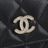 シャネル 三つ折り財布 レディース ブラック CHANEL AP4815 B21476 94305