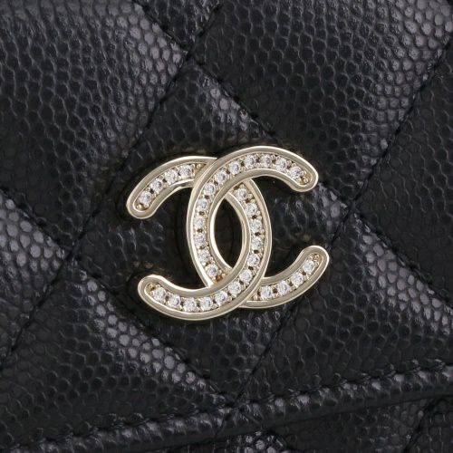 シャネル 三つ折り財布 レディース ブラック CHANEL AP4815 B21476 94305