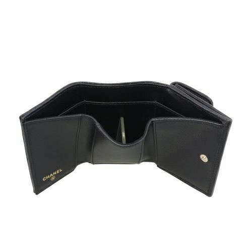 シャネル 三つ折り財布 レディース ブラック CHANEL AP4901 B22098 94305