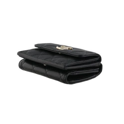 シャネル 三つ折り財布 レディース ブラック CHANEL AP4901 B22098 94305