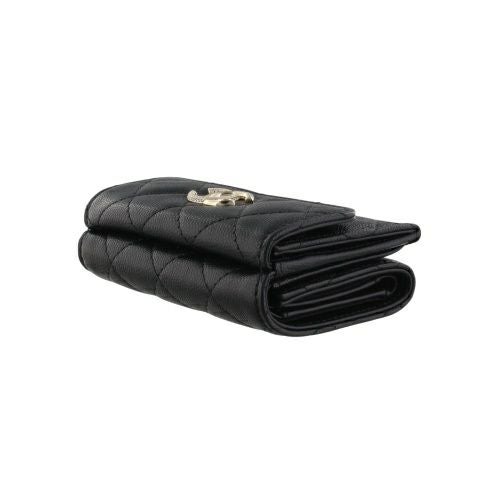 シャネル 三つ折り財布 レディース ブラック CHANEL AP4901 B22098