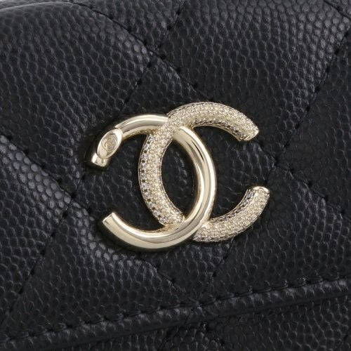 シャネル 三つ折り財布 レディース ブラック CHANEL AP4901 B22098 94305