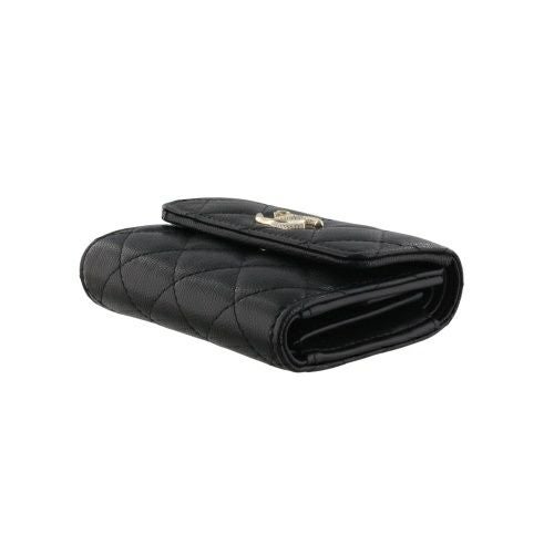 シャネル 三つ折り財布 レディース ブラック CHANEL AP4902 B22098 94305