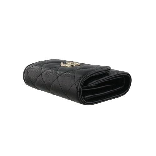 シャネル 三つ折り財布 レディース ブラック CHANEL AP4902 B22098