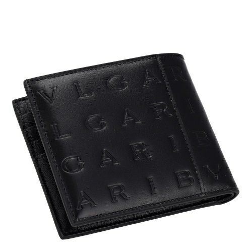 ブルガリ 二つ折り財布 メンズ Bulgari Logo Infinitum ブラック