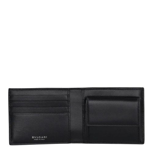 ブルガリ 二つ折り財布 メンズ Bulgari Logo Infinitum ブラック