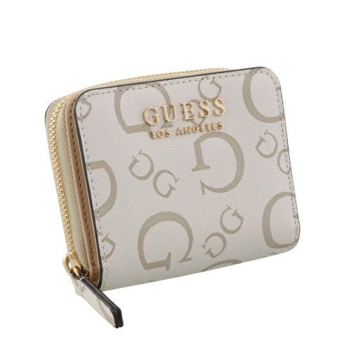 ゲス 二つ折り財布 レディース OAK PARK / MINI ZIP AROUND ホワイト GUESS JG823841 STONE