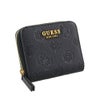 ゲス 二つ折り財布 レディース IZZY peony debossed / MINI ZIP AROUND ブラック GUESS PD920941 BLACK