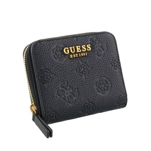 ゲス 二つ折り財布 レディース IZZY peony debossed / MINI ZIP AROUND ブラック GUESS PD920941 BLACK