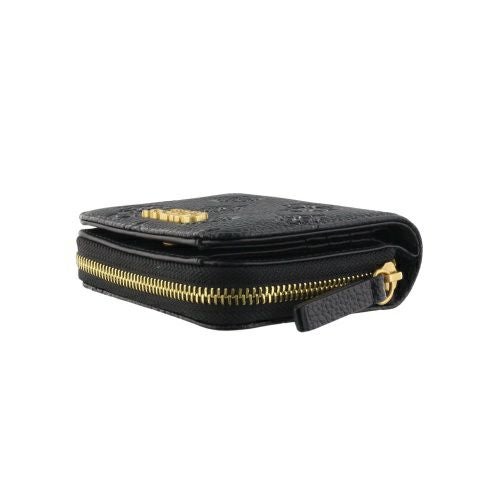 ゲス 二つ折り財布 レディース IZZY peony debossed / MINI ZIP AROUND ブラック GUESS PD920941 BLACK