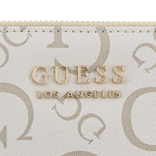 ゲス 長財布 レディース OAK PARK / Large Zip Around ホワイト GUESS G8238599 STONE