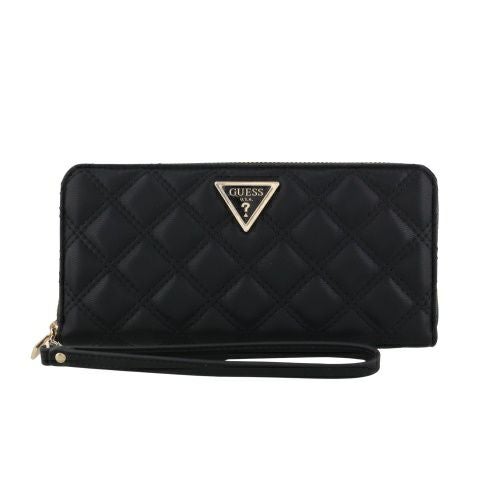ゲス 長財布 レディース CESSILY / LARGE ZIP AROUND ブラック GUESS