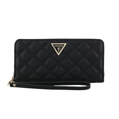 ゲス 長財布 レディース CESSILY / LARGE ZIP AROUND ブラック GUESS 