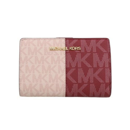 マイケルコース 二つ折り財布 レディース ジェット セット シグネチャー ツートーン レッド MICHAEL KORS 35F4GTVF6B CHERRY MULTI