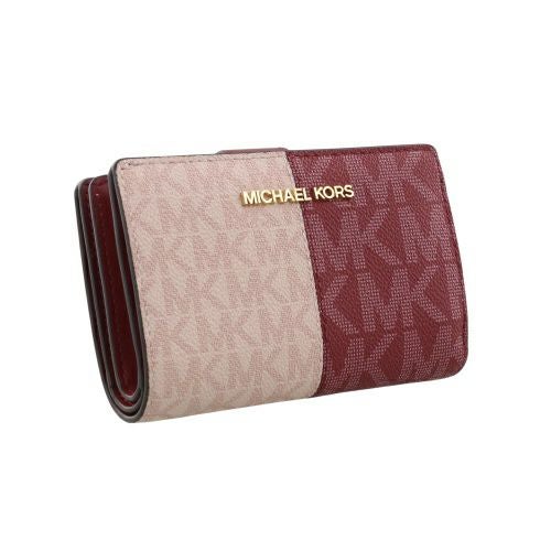 マイケルコース 二つ折り財布 レディース ジェット セット シグネチャー ツートーン レッド MICHAEL KORS 35F4GTVF6B CHERRY MULTI