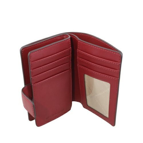 マイケルコース 二つ折り財布 レディース ジェット セット シグネチャー ツートーン レッド MICHAEL KORS 35F4GTVF6B CHERRY MULTI