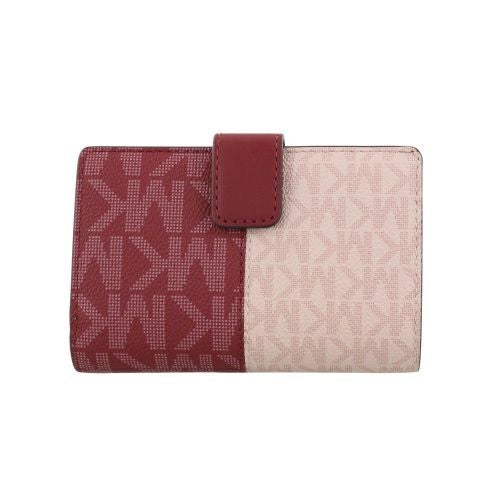 マイケルコース 二つ折り財布 レディース ジェット セット シグネチャー ツートーン レッド MICHAEL KORS 35F4GTVF6B CHERRY MULTI