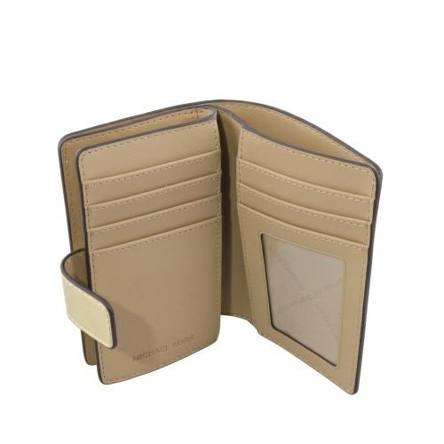 マイケルコース 二つ折り財布 レディース ジェット セット トラベル ツートン シグネチャー ミディアム ジップ コーナー ホワイト MICHAEL KORS 35F4GTVF6M PALE GOLD