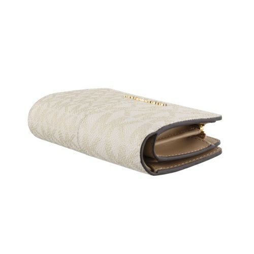 マイケルコース 二つ折り財布 レディース ジェット セット トラベル ツートン シグネチャー ミディアム ジップ コーナー ホワイト MICHAEL KORS 35F4GTVF6M PALE GOLD